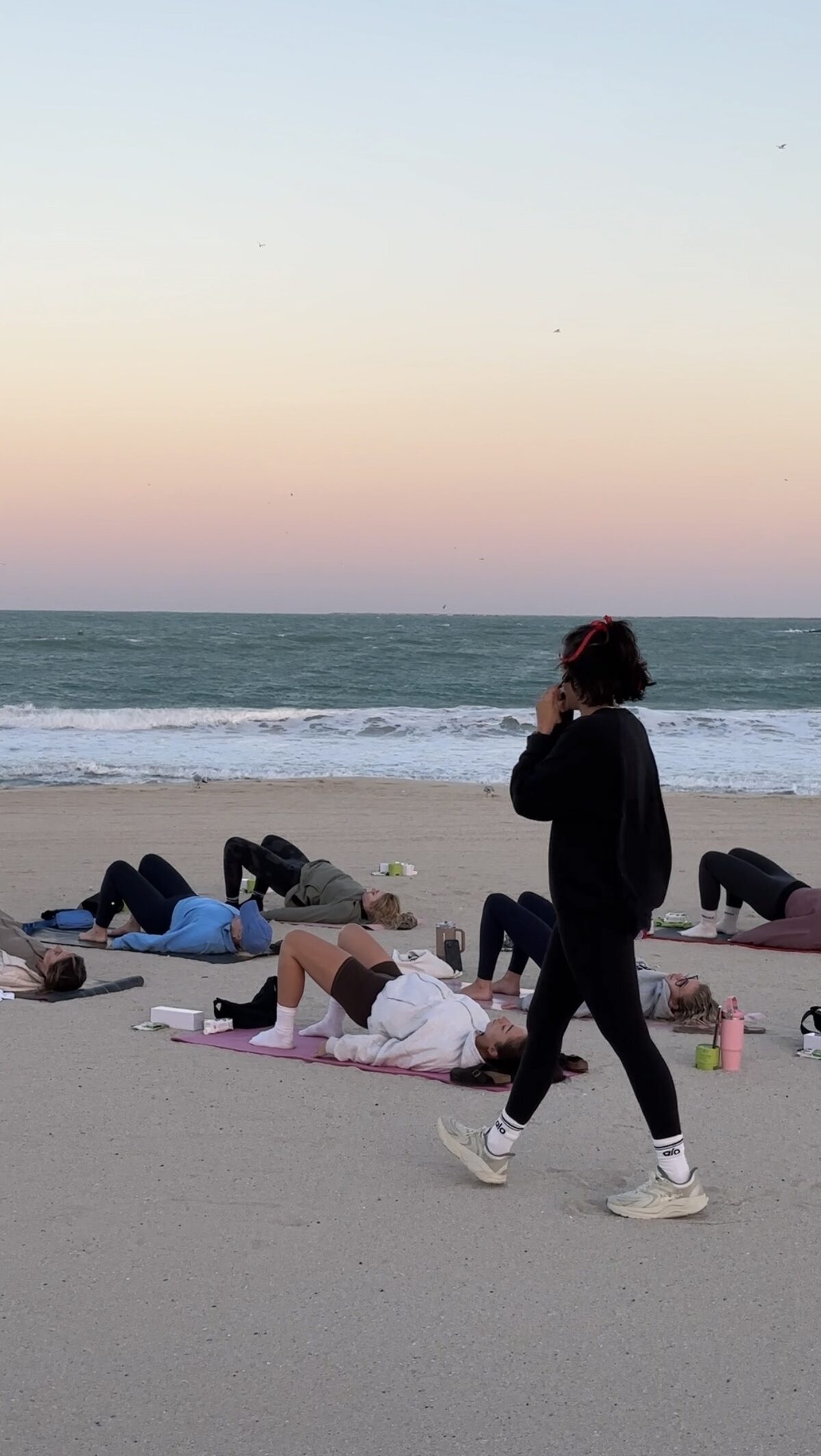 Sunset beach pilates class recap